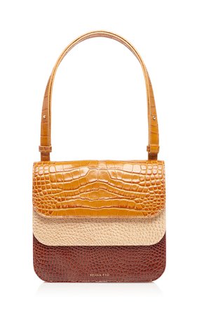 Ana Color-Block Croc-Effect Leather Shoulder Bag by Rejina Pyo | Moda Operandi
