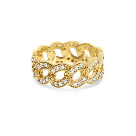 24k Gold Plated Chain Ring - Ringar - Kategorier - Trend