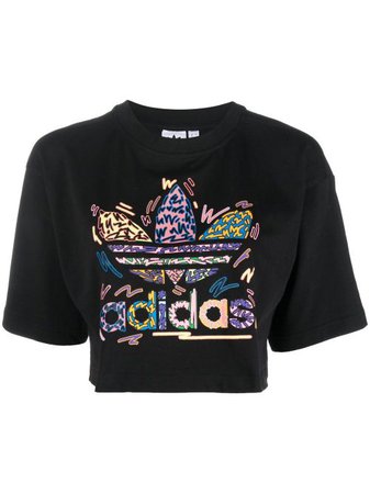 Adidas Camiseta Corta Con Logo Estampado - Farfetch