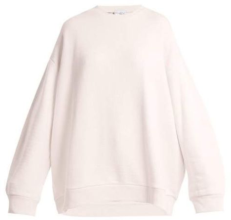Oversized Cotton Sweatshirt - Womens - Light Pink