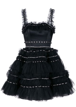 black embellished mini dress