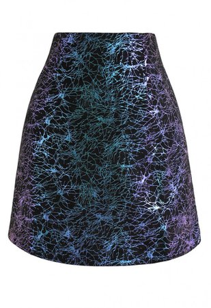Shimmer Lines Faux Suede Bud Skirt in Navy - Skirt - BOTTOMS - Retro, Indie and Unique Fashion