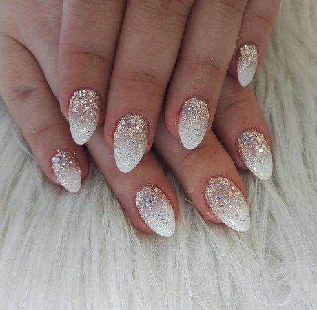 gold tipped white nails