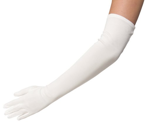 long white silk gloves
