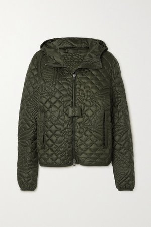 Jw Anderson Hooded Quilted Down Jacket - Army green