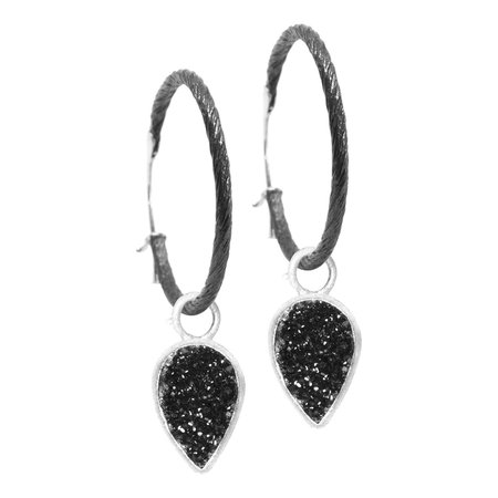 Adorn Black Druzy Earrings at 1stDibs