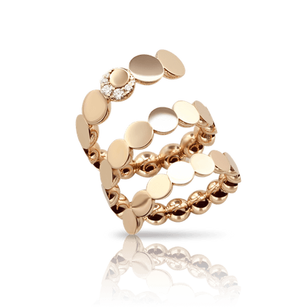 Luce Three Twist Ring in 18k Rose Gold & Diamonds | Pasquale Bruni