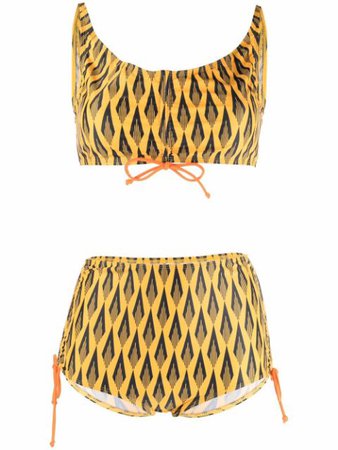 Shop Paco Rabanne Ciao Paco geometric-print bikini with Express Delivery - FARFETCH