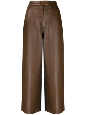 Remain high-waisted cropped trousers brown 901337 - Farfetch