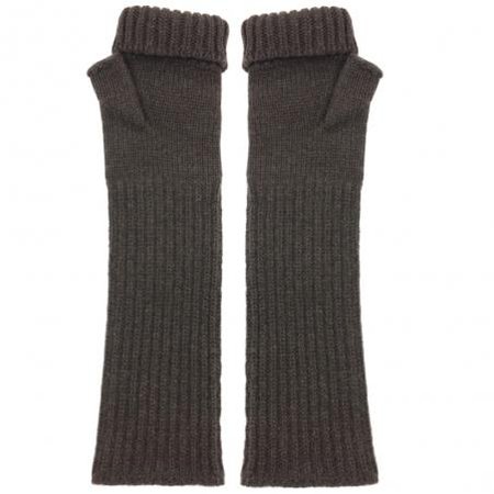 Dark Brown Long Fingerless Gloves