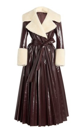 Faux Fur-Trimmed Vegan Leather Dress Coat By A.w.a.k.e. Mode | Moda Operandi