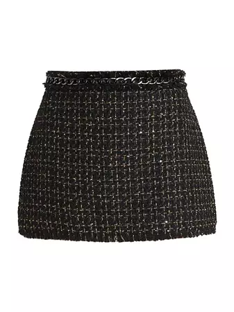 Shop Alice + Olivia Jalen Sequin Tweed Miniskirt | Saks Fifth Avenue