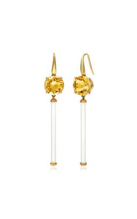 Mopsy 18k Yellow Gold Beaded Citrine Earrings By Francesca Villa | Moda Operandi