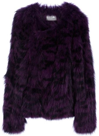 dark purple fur coat