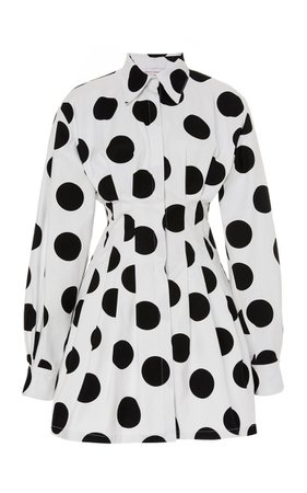 Polka-Dot Cotton-Poplin Mini Dress By Carolina Herrera | Moda Operandi