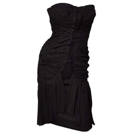 Tom Ford for Gucci strapless black silk dress, S / S 2003 For Sale at 1stDibs
