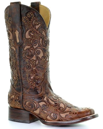 Corral Women's Embroidered Stud Inlay Western Boots | Boot Barn