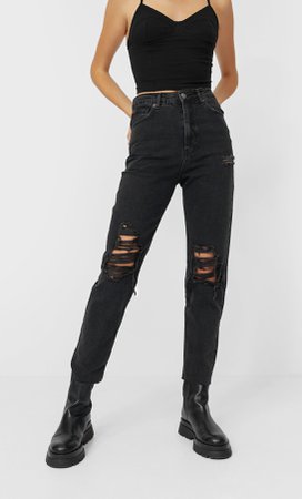 Ripped mom jeans - Women's Just in | Stradivarius United States