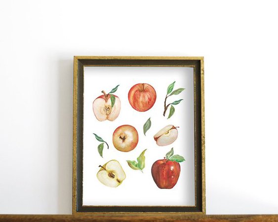 Apples Print Fall Kitchen Decor Fall Printable Wall Art | Etsy