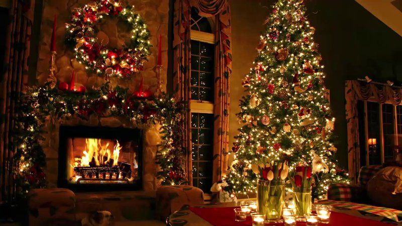 christmas tree and fireplace - Google Search