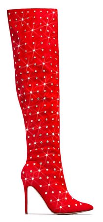 MissLola Red Glitter Boots