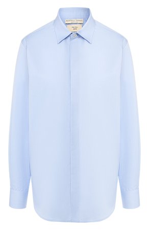 Женская голубая хлопковая рубашка BOTTEGA VENETA — купить за 44050 руб. в интернет-магазине ЦУМ, арт. 572122/VA5Z1