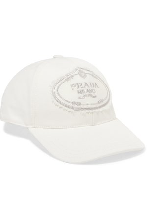 Prada | Embroidered cotton-canvas baseball cap | NET-A-PORTER.COM