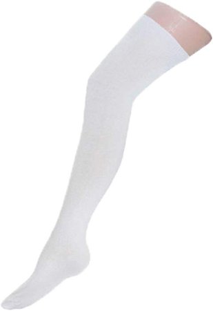 Ladies Girls Over The Knee Socks Back To School In Black And White Size 4-7 Uk Euro 37-42 (White): Amazon.co.uk: Clothing
