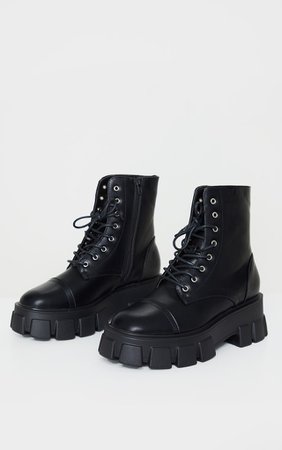 Black chunky boots pretty little thing