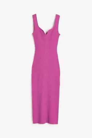 Rib-knit Dress - Cerise - Ladies | H&M US