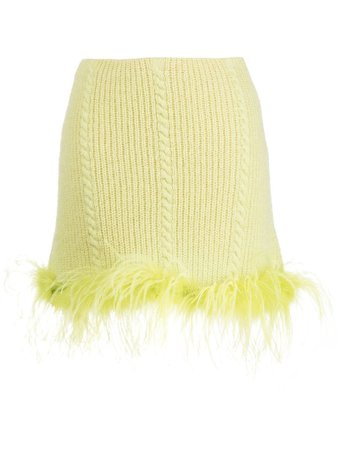 VIVETTA cable-knit feather-trim Skirt - Farfetch