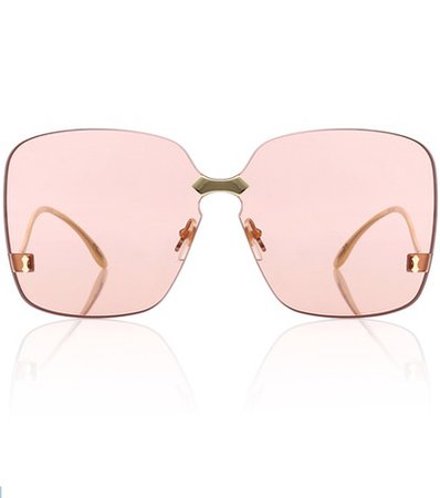 Square-frame rimless sunglasses