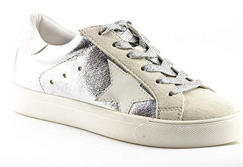Amazon.com | CALICO KIKI Women's Fashion Sneakers Tennis Shoes - Glitter Lace up - Metallic Comfort for All Season | Fashion Sneakers