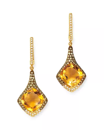 Bloomingdale's Citrine, Diamond & Yellow Sapphire Drop Earrings in 14K Yellow Gold - 100% Exclusive | Bloomingdale's