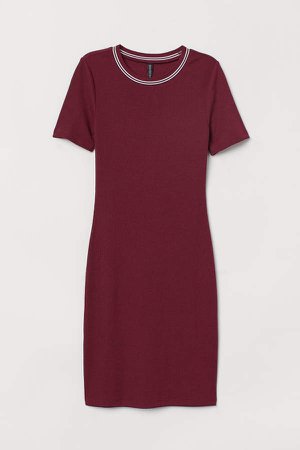 Fitted jersey dress - Red