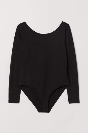 H&M+ Low-backed Bodysuit - Black