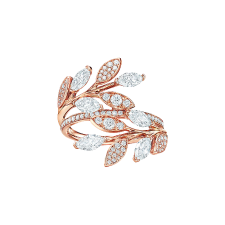 Tiffany Victoria® Diamond Vine Bypass Ring in 18k Rose Gold