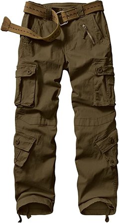 Women's Cotton Casual Military Army Cargo Combat Work Pants with 8 Pocket at Amazon Women’s Clothing store