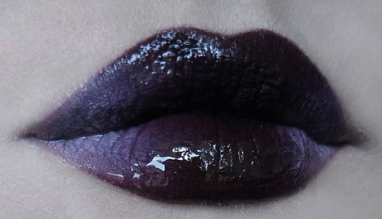 black and purple fade lipstick