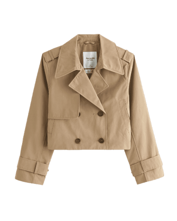A&F Cropped Trench Coat