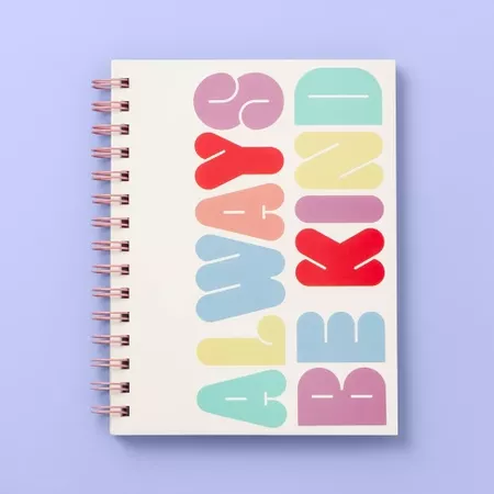 6" X 8" Colorful Letters Always Be Kind Spiral Journal - More Than Magic™ : Target