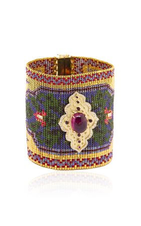 18k Yellow Gold Silk Road Bead Mesh Bracelet By Silvia Furmanovich | Moda Operandi