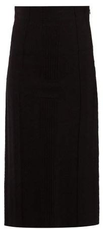 Panelled Pencil Skirt - Womens - Black