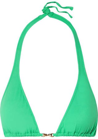 Mustique Triangle Bikini Top - Green
