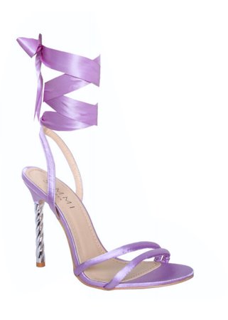 satin lilac sandals