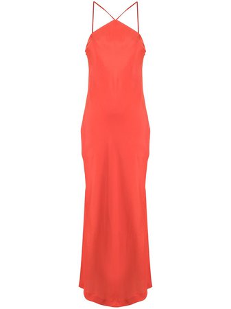 Shop orange BONDI BORN Kate silk maxi dress with Express Delivery - Farfetch