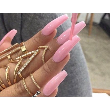 long-pink-nails-wwwpuddycatshoescom-10084-liked-on-polyvore-featuring-beauty-products-and-nail-care.jpg (600×600)