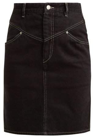 Lorine Denim Pencil Skirt - Womens - Black