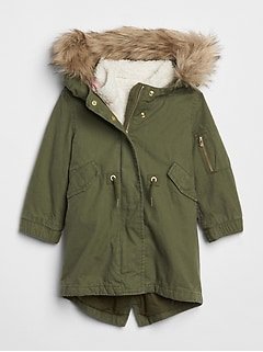 Sherpa Parka Toddler Girls Outerwear jacket coat