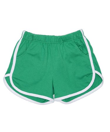 green/white retro racing shorts